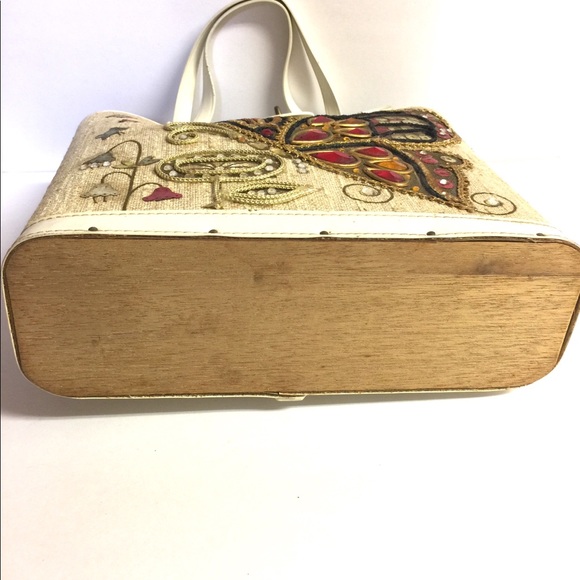 🦋 1950s Wooden Butterfly Box Purse Enid Collins ? - Picture 4 of 8